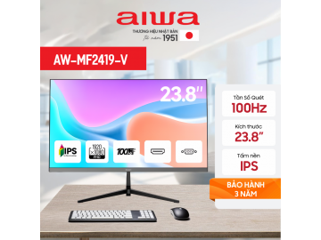 Màn Hình AIWA AW-MF2419-V Full HD 1080P, Màn 24inch, IPS, 100Hz, 5Ms - Chân V, Bảo hành 36 Tháng