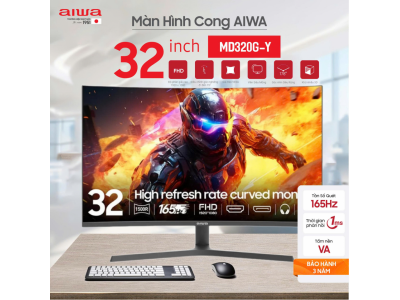 AIWA MD320G-Y – Màn Hình Cong 32 inch 165Hz | Sức Mạnh Hình Ảnh, Chuẩn Mực Trải Nghiệm